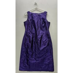 Robbie Bee Women's Silk Purple Dress Size 10 - Elegant & Chic